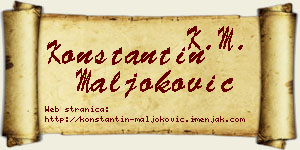 Konstantin Maljoković vizit kartica